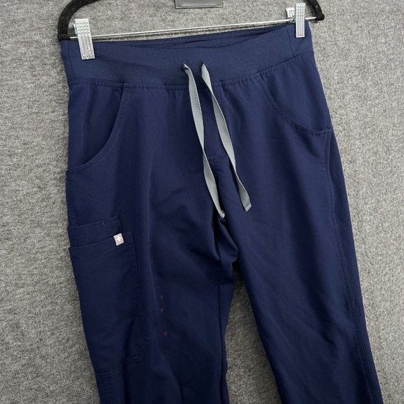 Figs Scrub Pants Womens Small Petite Blue High Waisted 2.0 Yoga Waistband - Picture 2 of 13